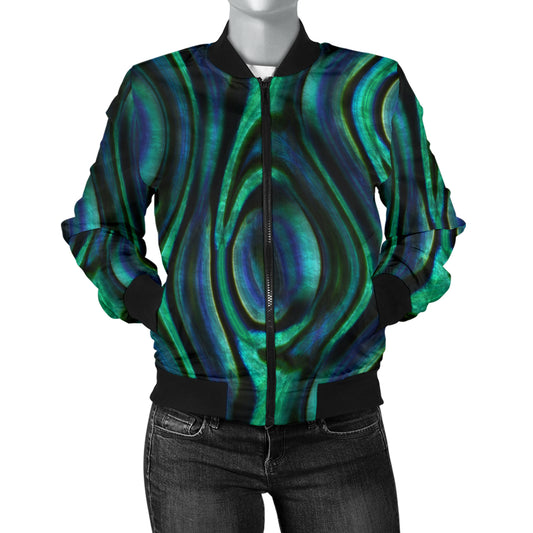 Abalone Pattern Print Design 01 Women's Bomber Jacket