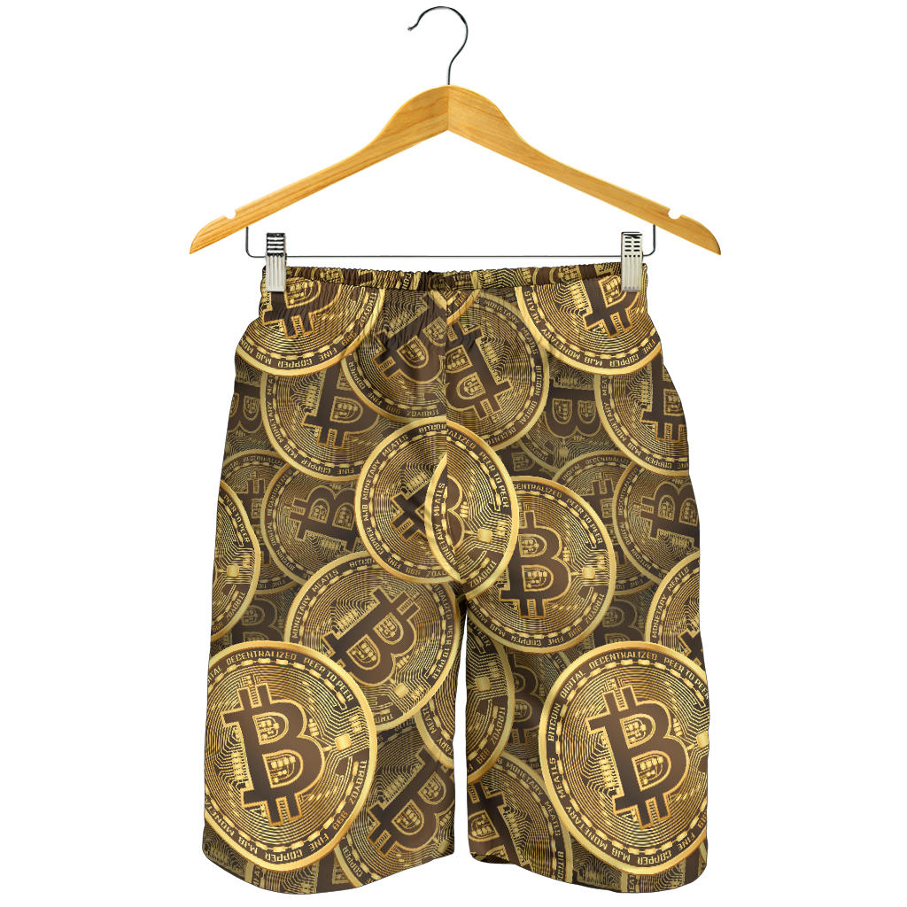 Bitcoin Pattern Print Design DO01 Mens Shorts