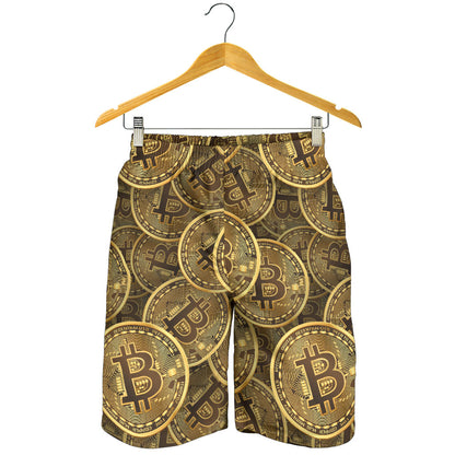 Bitcoin Pattern Print Design DO01 Mens Shorts