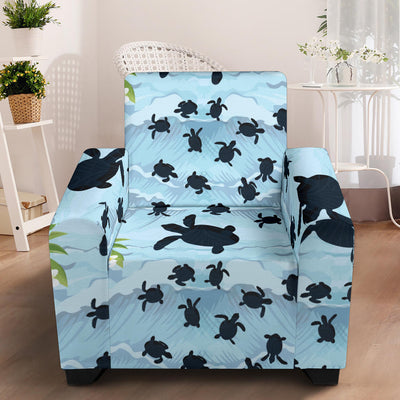 Sea Turtle Pattern Print Design T011 Armchair Slipcover