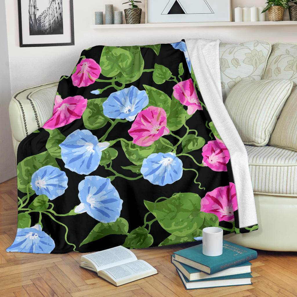 Morning Glory Pattern Print Design MG04 Fleece Blanket