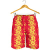 Orange Hibiscus Pattern Print Design HB018 Mens Shorts