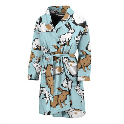 Rabbit Pattern Print Design RB018 Men Bathrobe