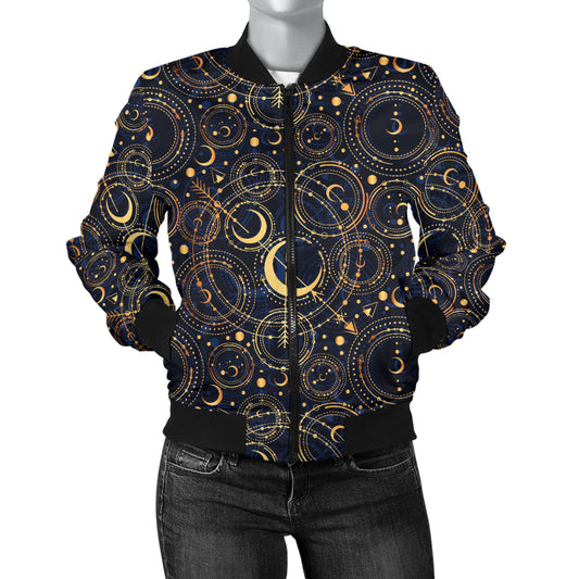 Celestial Pattern Print Design 04 Women's Bomber Jacket