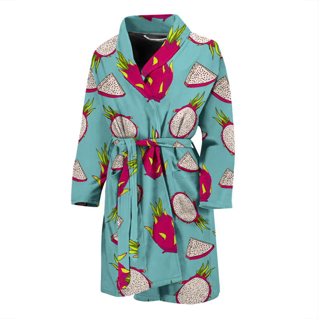 Dragonfruit Pattern Print Design DF01 Men Bathrobe