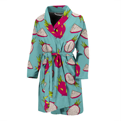 Dragonfruit Pattern Print Design DF01 Men Bathrobe
