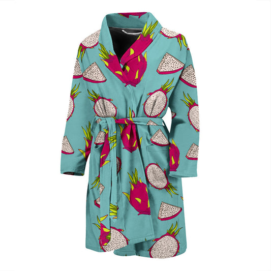 Dragonfruit Pattern Print Design DF01 Men Bathrobe