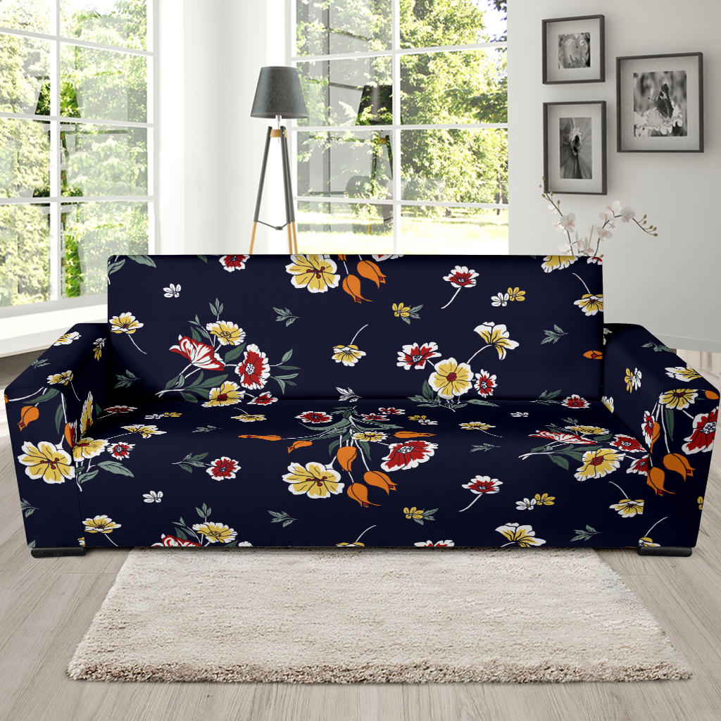 Summer Floral Pattern Print Design SF01 Sofa Slipcover