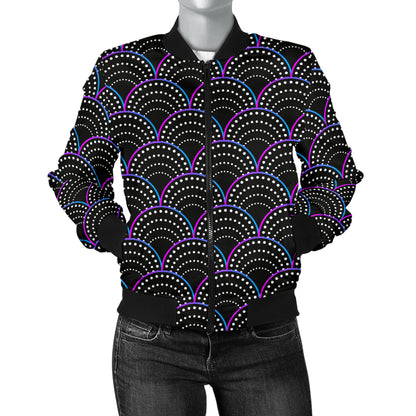 Mermaid Pattern Print Design 09 Women's Bomber Jacket