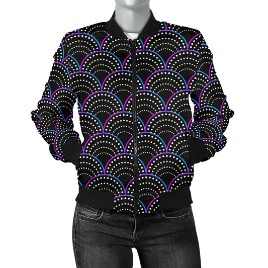 Mermaid Pattern Print Design 09 Women's Bomber Jacket