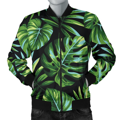 Palm Leaves Pattern Print Design PL013 Men Bomber Jacket
