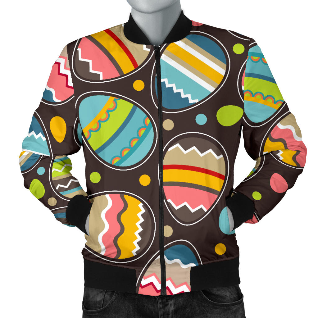 Easter Eggs Pattern Print Design RB03 Men Bomber Jacket