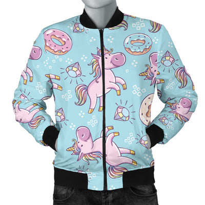 Donut Unicorn Pattern Print Design DN016 Men Bomber Jacket