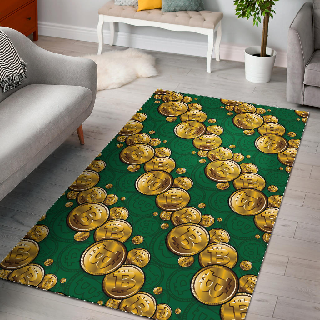 Bitcoin Pattern Print Design DO02 Area Rugs