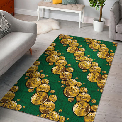 Bitcoin Pattern Print Design DO02 Area Rugs