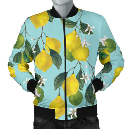 Lemon Pattern Print Design LM05 Men Bomber Jacket