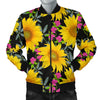 Sunflower Pattern Print Design SF014 Men Bomber Jacket