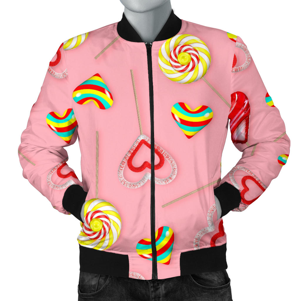 Lollipop Pattern Print Design LL05 Men Bomber Jacket