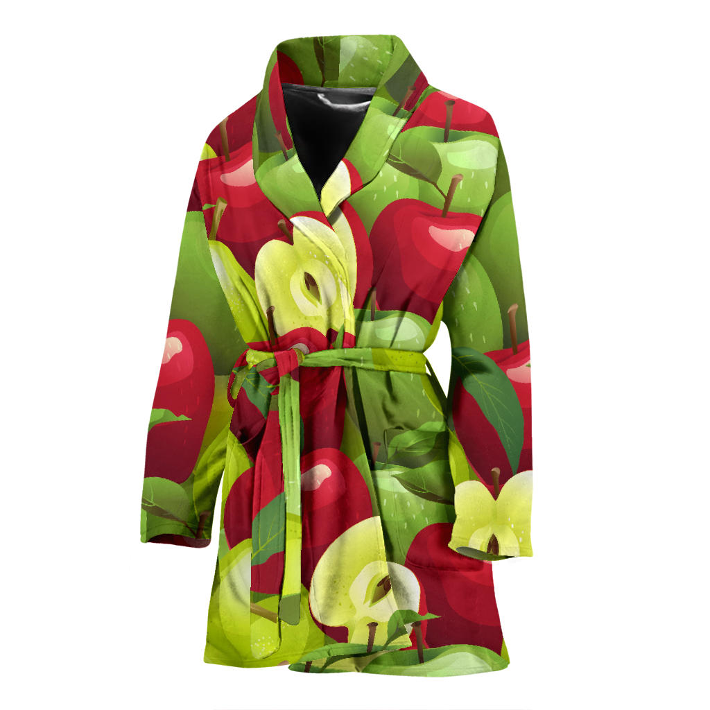 Apple Pattern Print Design AP03 Women Bathrobe