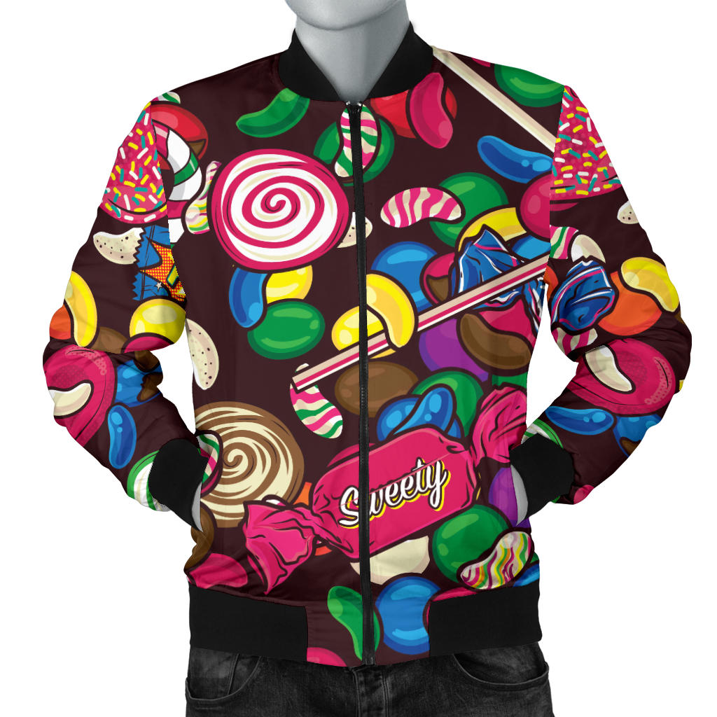 Candy Pattern Print Design CA02 Men Bomber Jacket