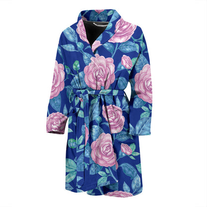 Camellia Pattern Print Design CM05 Men Bathrobe
