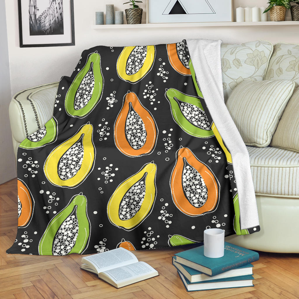Papaya Pattern Print Design PP05 Fleece Blanket