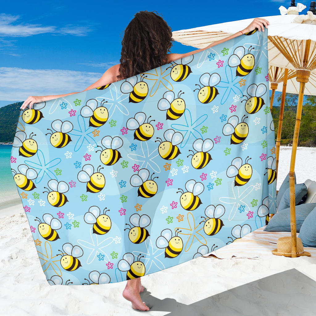 Bee Pattern Print Design BEE03 Sarong Pareo Wrap