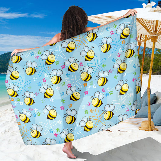 Bee Pattern Print Design BEE03 Sarong Pareo Wrap