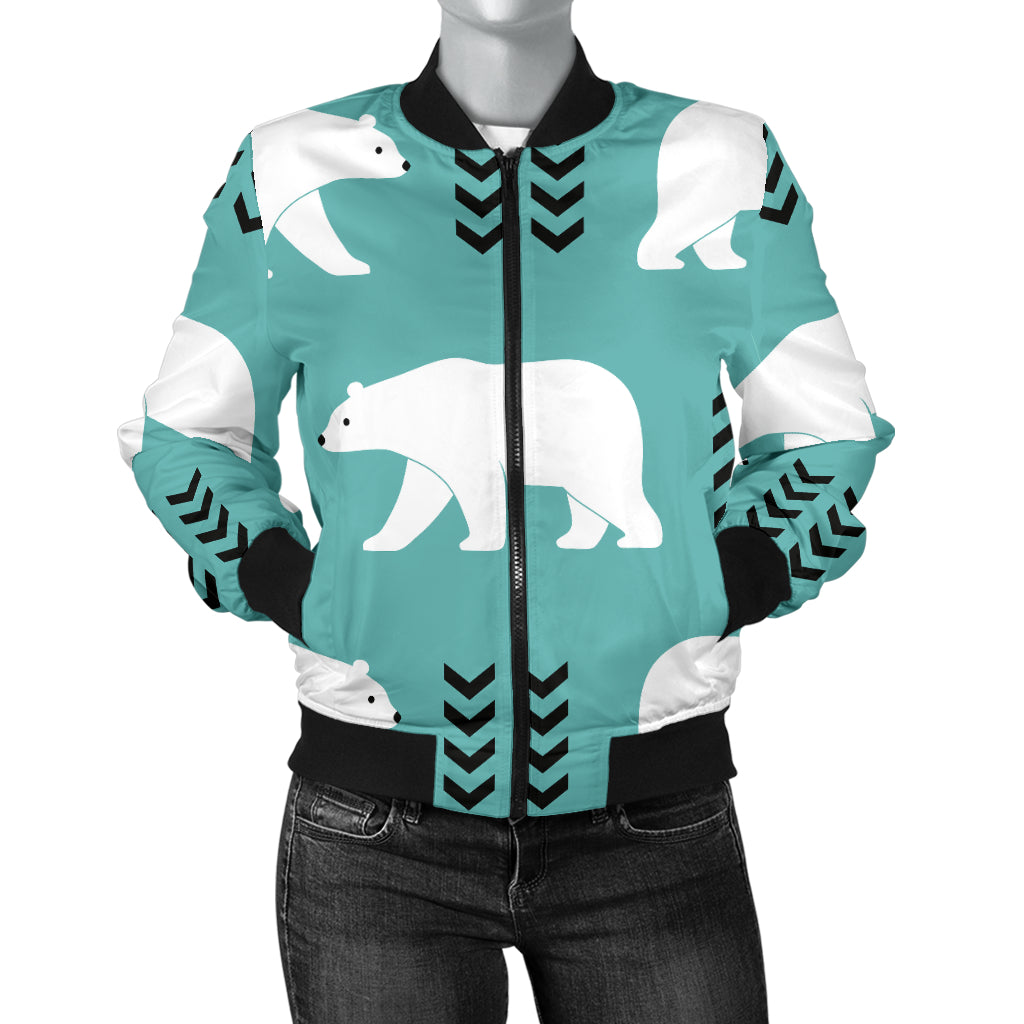 Polar Bear Pattern Print Design A05 Women's Bomber Jacket
