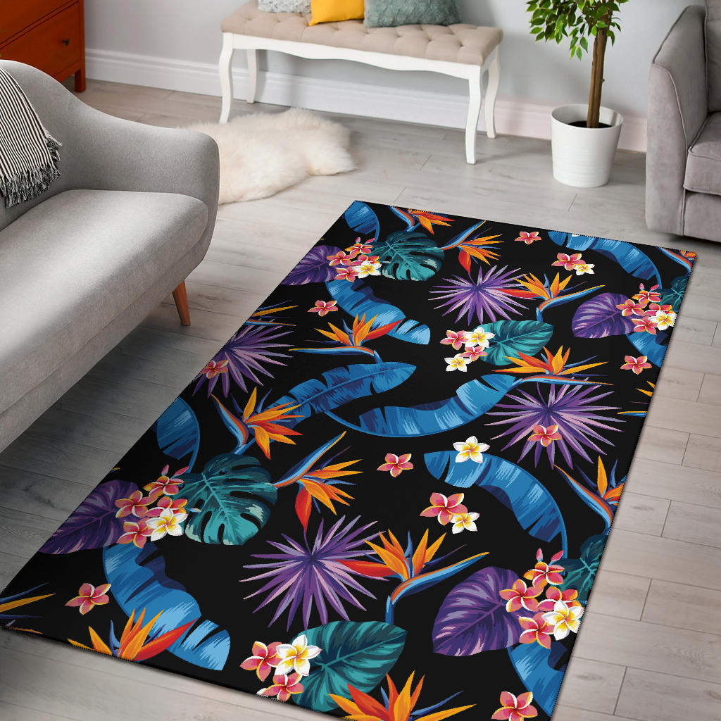 Tropical Flower Pattern Print Design TF018 Area Rugs