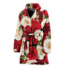 Rose Pattern Print Design RO06 Women Bathrobe