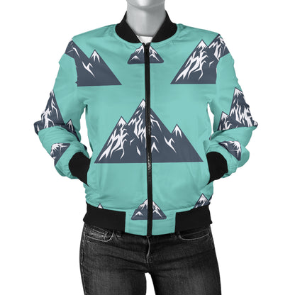 Mountain Pattern Print Design 01 Women's Bomber Jacket