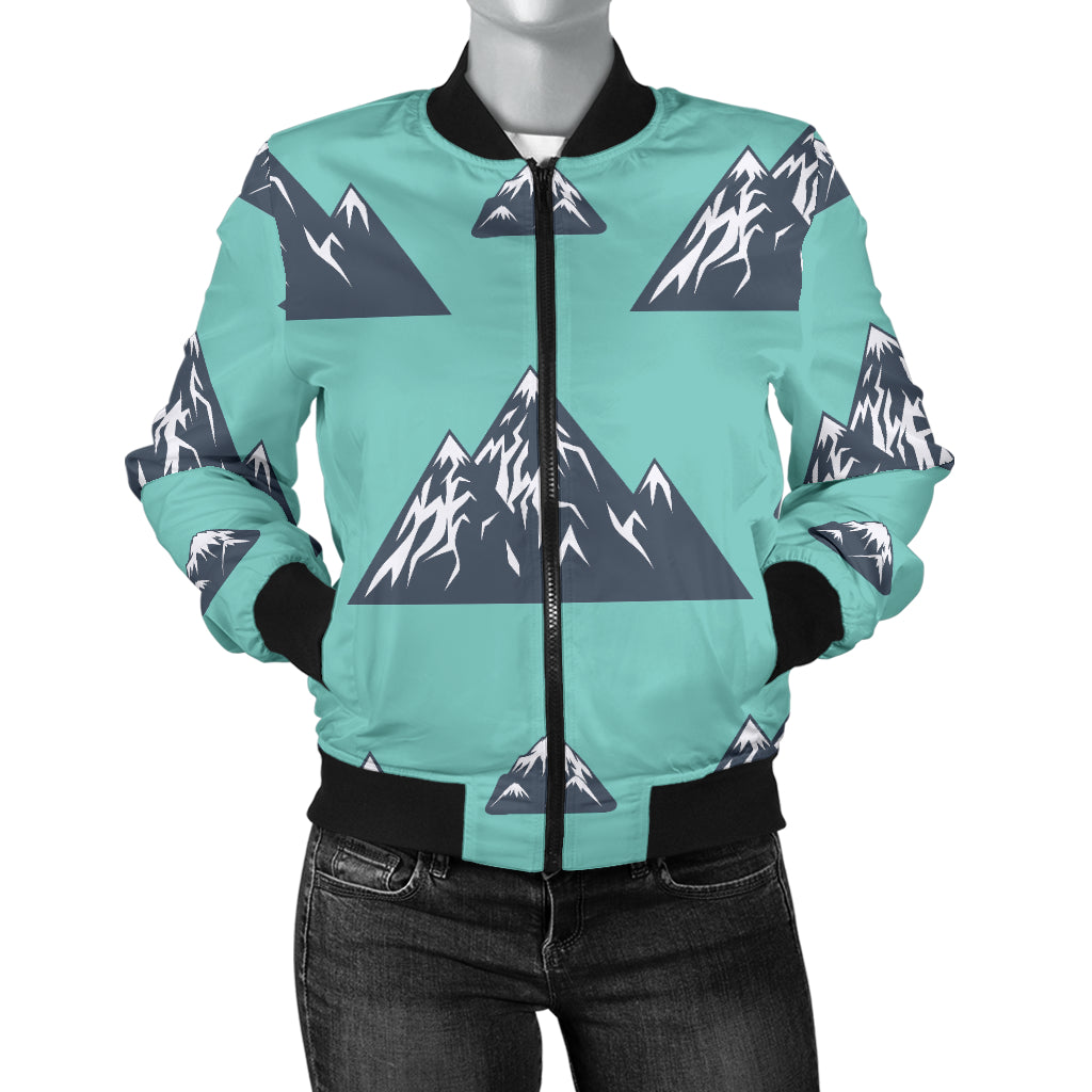 Mountain Pattern Print Design 01 Women's Bomber Jacket