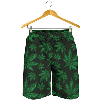Pot Leaf Pattern Print Design A04 Mens Shorts
