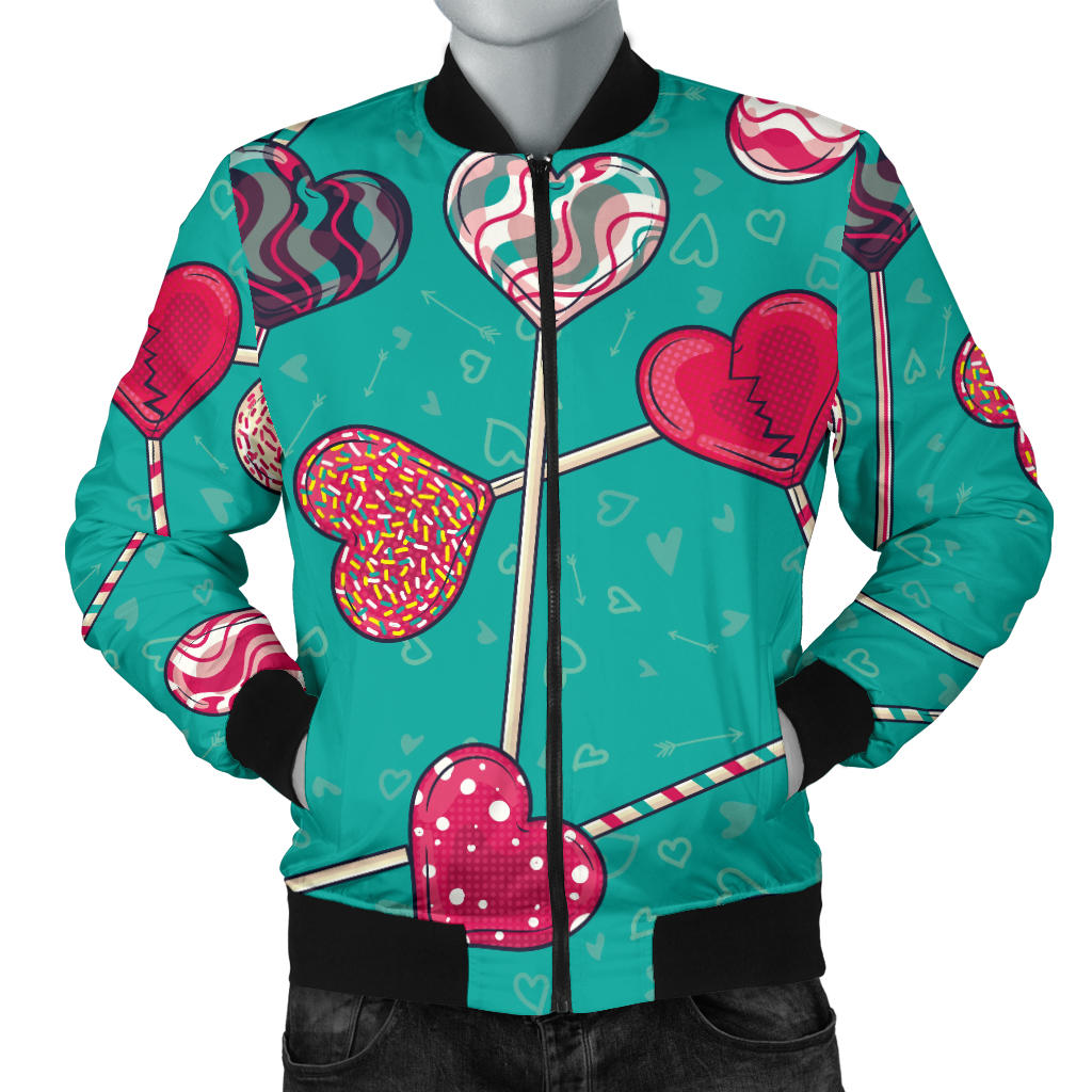 Lollipop Pattern Print Design LL01 Men Bomber Jacket
