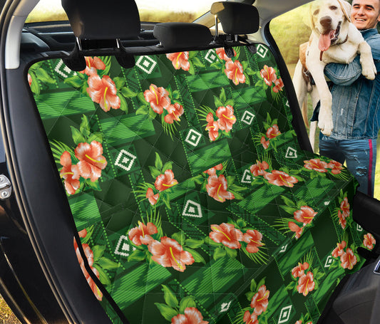Hibiscus Pattern Print Design HB05 Rear Dog  Seat Cover