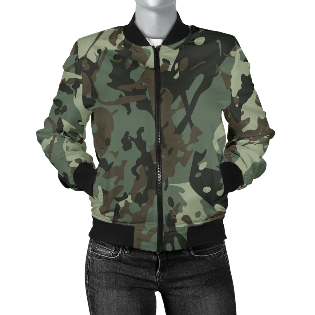 Camouflage Pattern Print Design 06 Women's Bomber Jacket