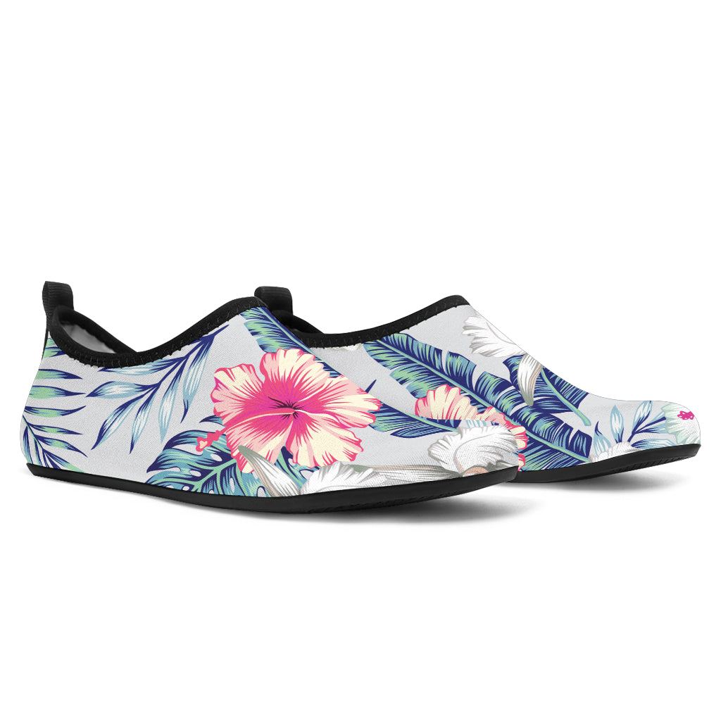 Hibiscus Print Aqua Water Shoes