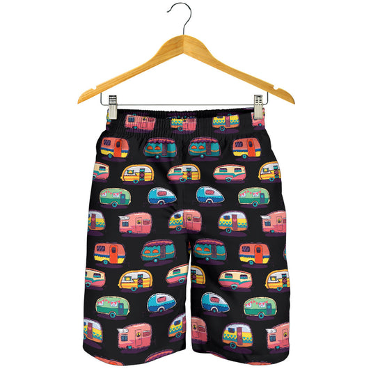 Camper Camping Pattern Mens Shorts