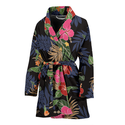 Hawaiian Themed Pattern Print Design H011 Women Bathrobe