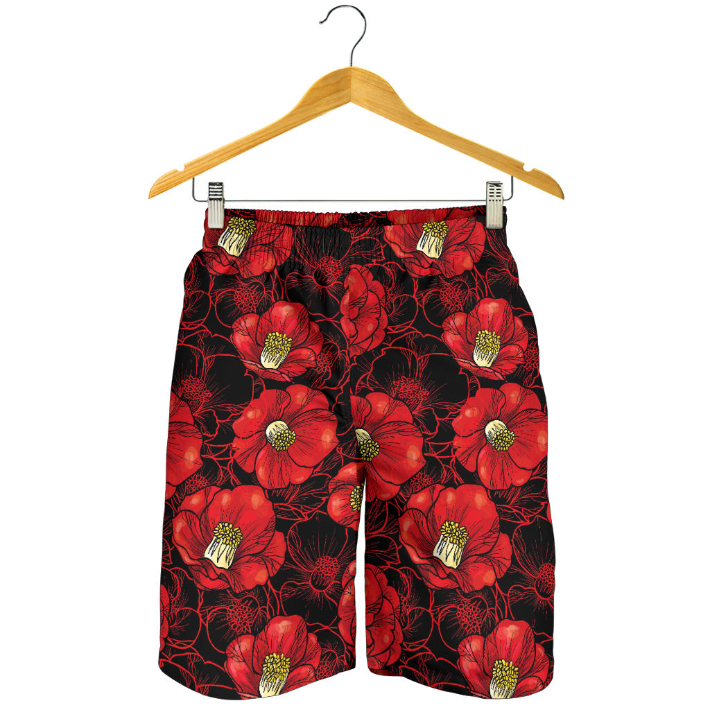 Camellia Pattern Print Design CM06 Mens Shorts