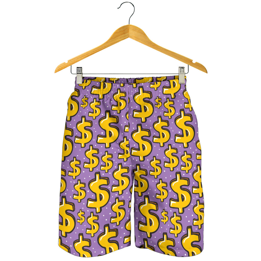Dollar Pattern Print Design DO01 Mens Shorts