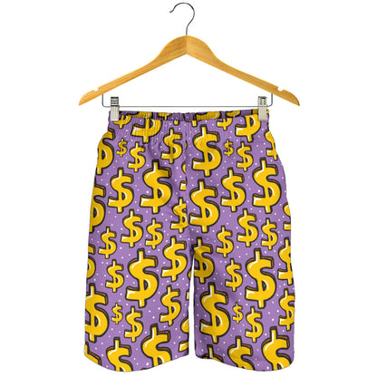 Dollar Pattern Print Design DO01 Mens Shorts