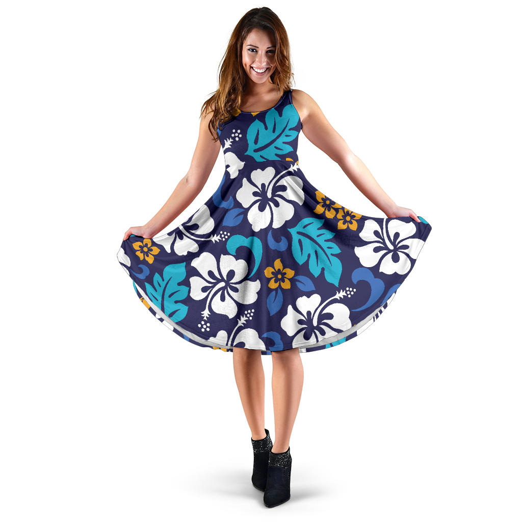 Hibiscus Pattern Print Design HB030 Midi Dress