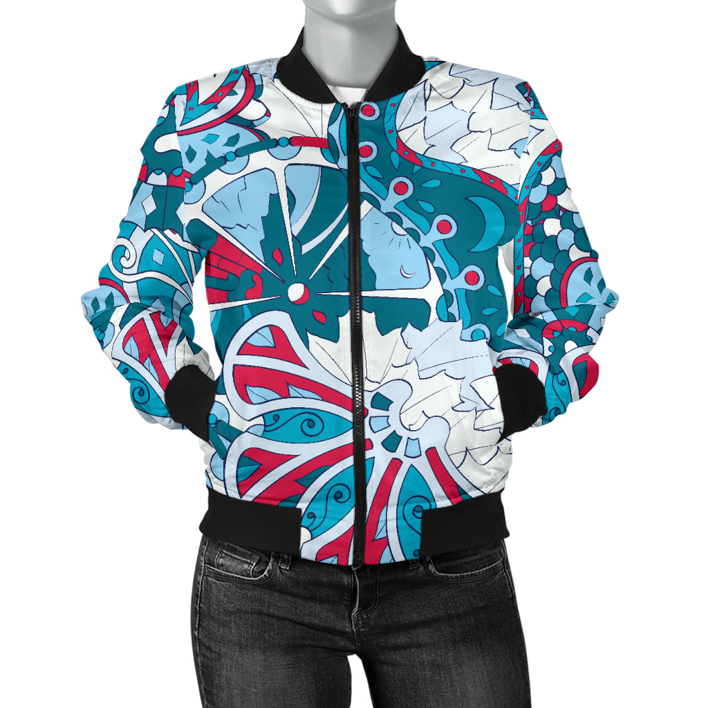 Funky Retro Pattern Print Design A05 Women's Bomber Jacket
