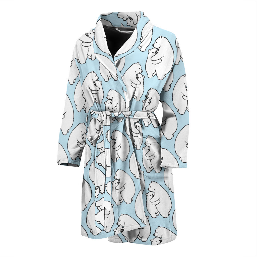 Polar Bear Pattern Print Design PB08 Men Bathrobe