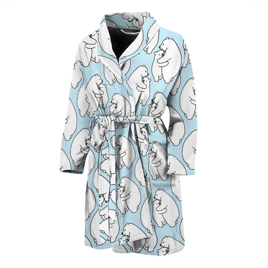 Polar Bear Pattern Print Design PB08 Men Bathrobe