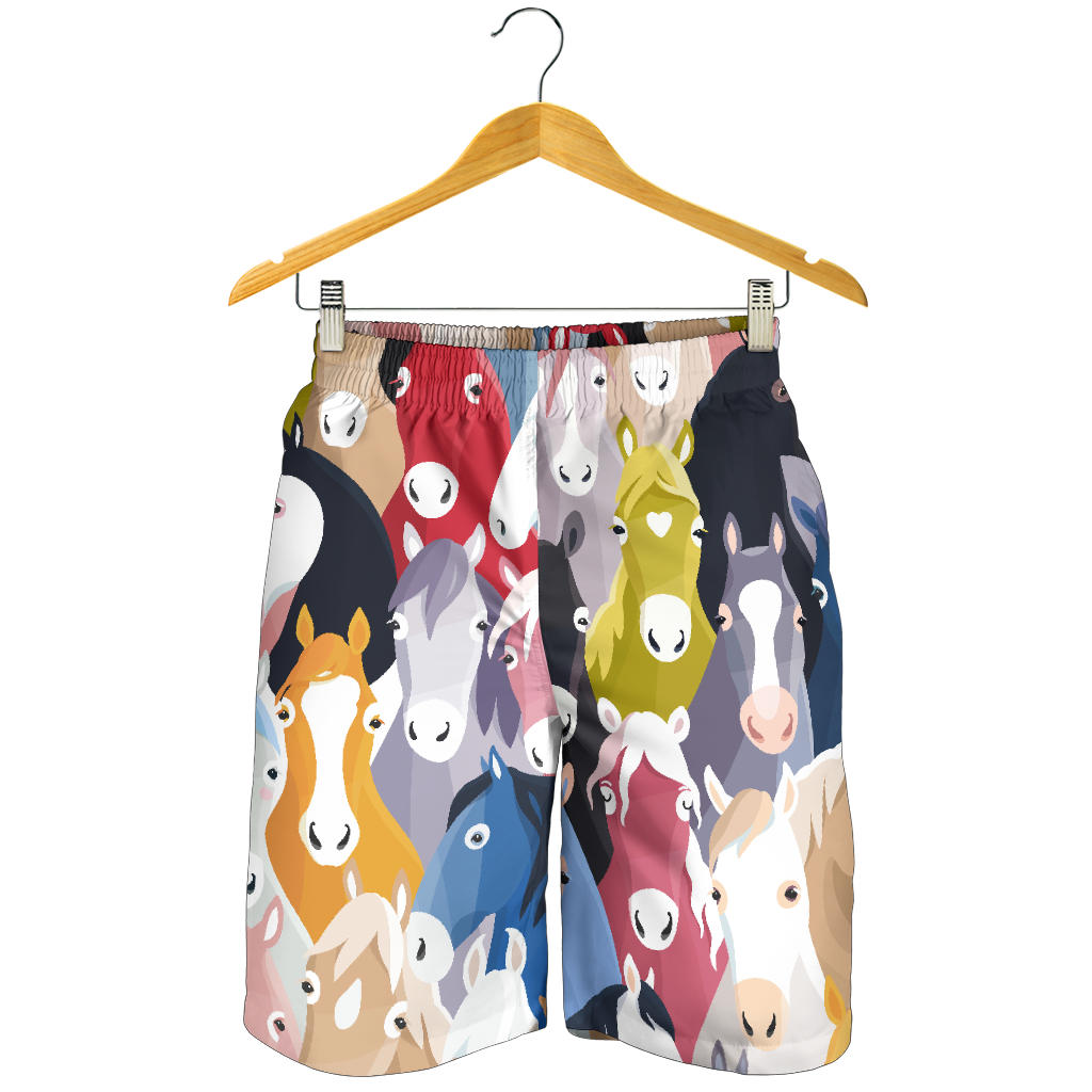 Colorful Horse Pattern Mens Shorts