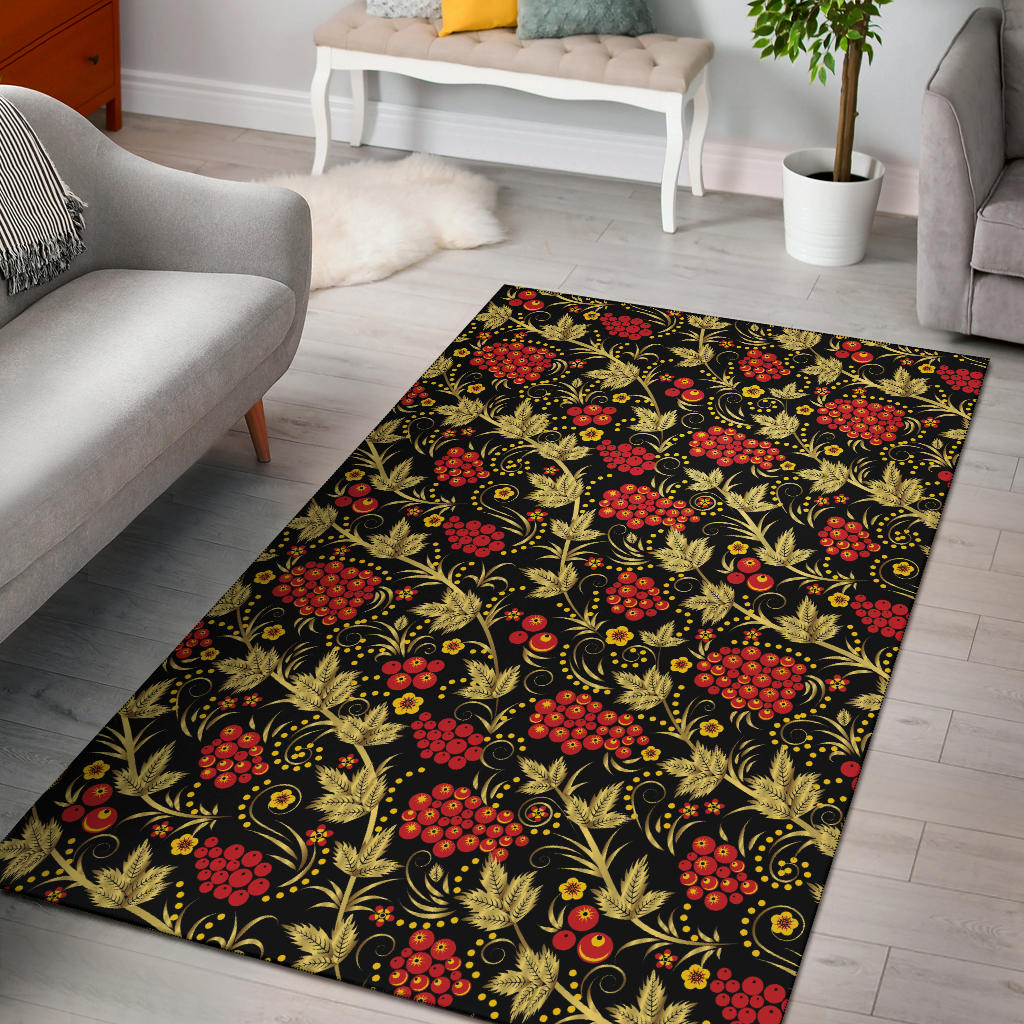 Cranberry Pattern Print Design CB02 Area Rugs