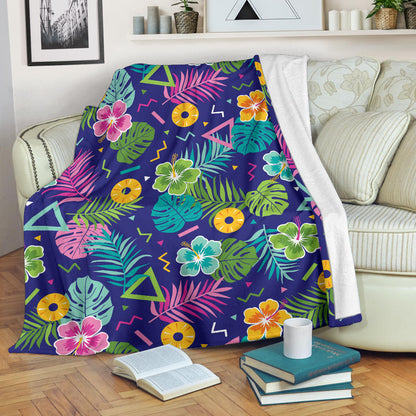 Hawaiian Themed Pattern Print Design H014 Fleece Blanket